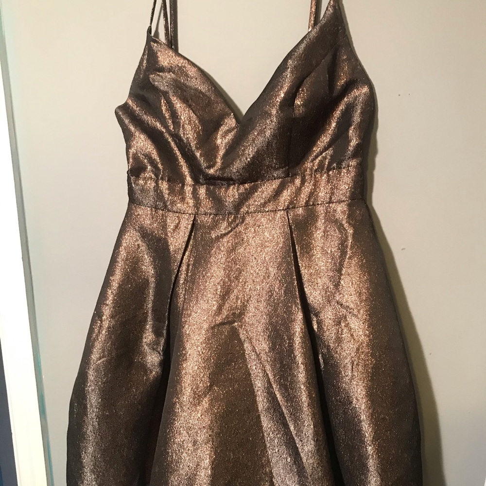 Bronze sparkly mid thigh dress
